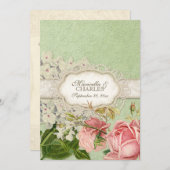 モダンなヴィンテージのレースの茶はアジサイnのバラを汚しました メニュー (正面/裏面)