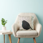 モダンなヴィンテージのロビンの鳥の原稿緑のダマスク織 クッション (椅子)