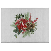 モダンなヴィンテージの休日のポインセチアの花柄 カッティングボード (正面)