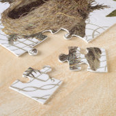 モダンなヴィンテージの冬の(鳥)ショウジョウコウカンチョウ ジグソーパズル (側面)