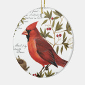 モダンなヴィンテージの冬の（鳥）ショウジョウコウカンチョウ セラミックオーナメント (左)