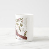 モダンなヴィンテージの冬の(鳥)ショウジョウコウカンチョウ ボーンチャイナマグカップ (正面)