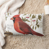 モダンなヴィンテージの冬の(鳥)ショウジョウコウカンチョウ ランバークッション (ブランケット)