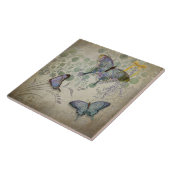 モダンなヴィンテージの壁紙の花柄の蝶 タイル (側面)