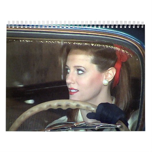 モダンなヴィンテージの女性のカレンダー カレンダー (カバー)