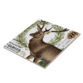 モダンなヴィンテージの森林冬のシカ タイル (側面)