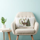 モダンなヴィンテージの森林冬のシカ ランバークッション (椅子)