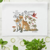 モダンなヴィンテージの森林孤 キッチンタオル (折り畳み)