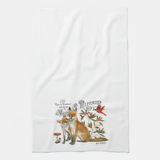 モダンなヴィンテージの森林孤 キッチンタオル (縦)