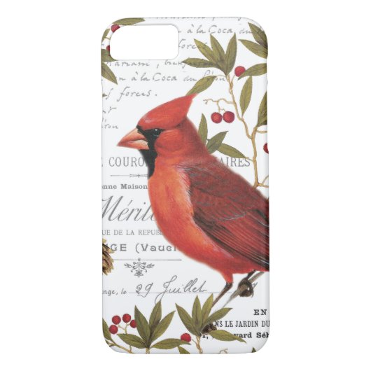 モダンなヴィンテージの森林(鳥)ショウジョウコウカンチョウ Case-Mate iPhoneケース (裏面)
