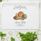 モダンなヴィンテージの秋のひょうたんおよびカボチャ キッチンタオル (折り畳み)