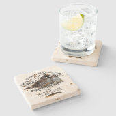 モダンなヴィンテージの秋のウズラ ストーンコースター (横)