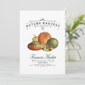 モダンなヴィンテージの秋のカボチャおよびひょうたん セーブザデート (スタンド正面)