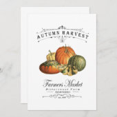 モダンなヴィンテージの秋のカボチャおよびひょうたん セーブザデート (正面/裏面)