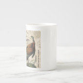 モダンなヴィンテージの秋の野生の七面鳥 ボーンチャイナマグカップ (正面)