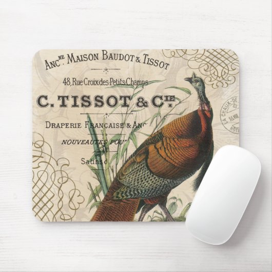 モダンなヴィンテージの秋の野生の七面鳥 マウスパッド (マウス)
