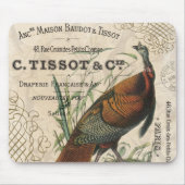 モダンなヴィンテージの秋の野生の七面鳥 マウスパッド (正面)