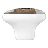 モダンなヴィンテージの素朴な冬のシカ セラミックノブ (側面)