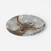 モダンなヴィンテージの素朴な冬のシカ ペーパープレート (アングル)