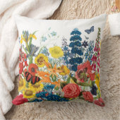 モダンなヴィンテージの花 クッション (ブランケット)