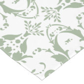 モダンなヴィンテージの薄緑のダマスク織パターン ショートテーブルランナー (コーナー)