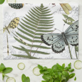 モダンなヴィンテージの蝶およびトンボ キッチンタオル (折り畳み)