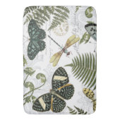 モダンなヴィンテージの蝶およびトンボ バスマット (正面縦)