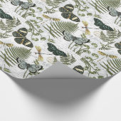 モダンなヴィンテージの蝶およびトンボ ラッピングペーパー (角)