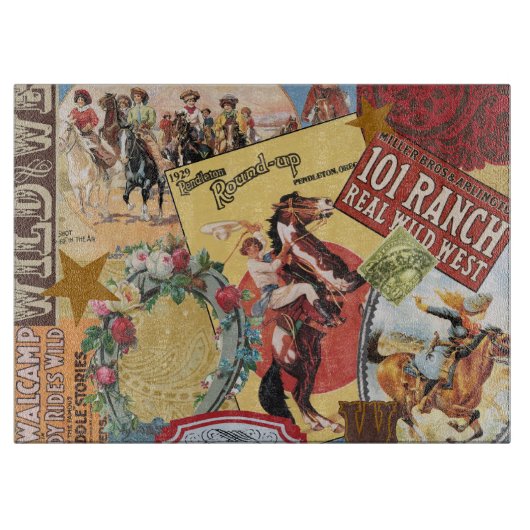 モダンなヴィンテージの西部の女性のカーボーイ カッティングボード (正面)