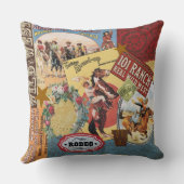 モダンなヴィンテージの西部の女性のカーボーイ クッション (裏面)