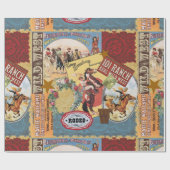 モダンなヴィンテージの西部の女性のカーボーイ ラッピングペーパー (フラット)