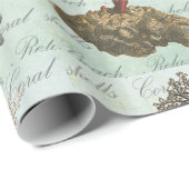 モダンなヴィンテージの貝殻 ラッピングペーパー (ロールコーナー)