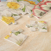 モダンなヴィンテージのmultlの植物の花 ジグソーパズル (側面)