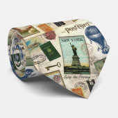 モダンなヴィンテージ旅行コラージュ ネクタイ (ロール)