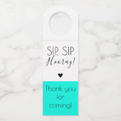 モダンな一口の一口のHooray破裂音は上エレガントに付けます ボトルネックタグ (正面)