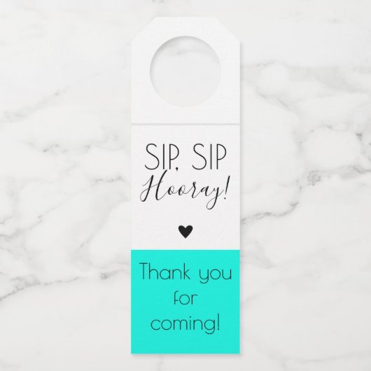 モダンな一口の一口のHooray破裂音は上エレガントに付けます ボトルネックタグ (正面)