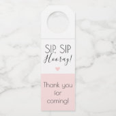 モダンな一口の一口のHooray破裂音は上エレガントに付けます ボトルネックタグ (正面)