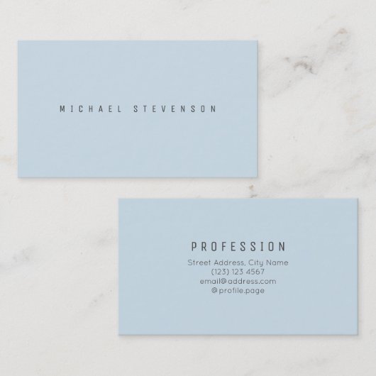 モダンな一見のスカイブルーのクラシックな優雅 名刺 (正面/裏面)
