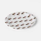 モダンな三色のビーグル犬犬 ペーパープレート (アングル)