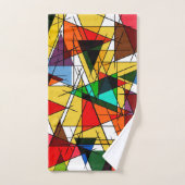 モダンな三角のカラフルな幾何学模様 バスタオルセット (ハンドタオル)