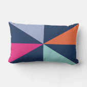 モダンな三角グラフィック海軍が付いている腰神経のクッション ランバークッション (裏面)