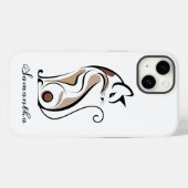 モダンな上品さと可愛さが融合した猫デザイン Case-Mate iPhoneケース (裏面 (横))