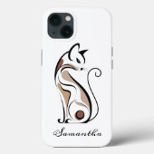 モダンな上品さと可愛さが融合した猫デザイン Case-Mate iPhoneケース (裏面)