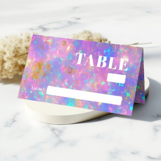 モダンな上品さ漂うオパールピンクの結婚式ゲストカード プレイスカード