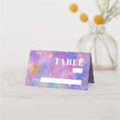 モダンな上品さ漂うオパールピンクの結婚式ゲストカード プレイスカード (正面)