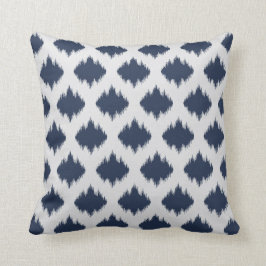 モダンな上品の抽象芸術の青および白いイカットの枕 クッション