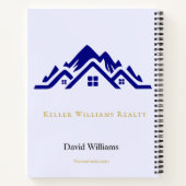 モダンな不動産のカスタムロゴ（白と金） ノートブック (裏面)