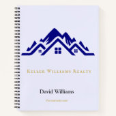 モダンな不動産のカスタムロゴ（白と金） ノートブック (正面)