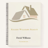 モダンな不動産のカスタムロゴ（白と金） ノートブック (正面)