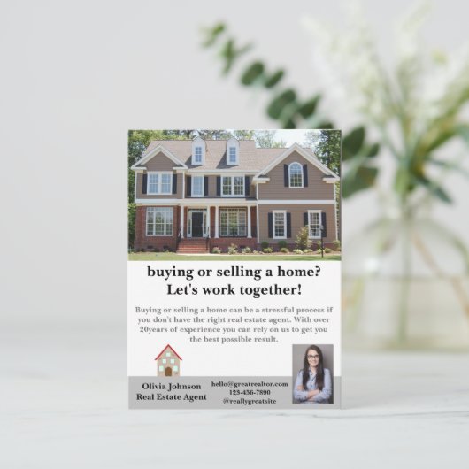 モダンな不動産エージェント用カスタムポストカード ポストカード (スタンド正面)